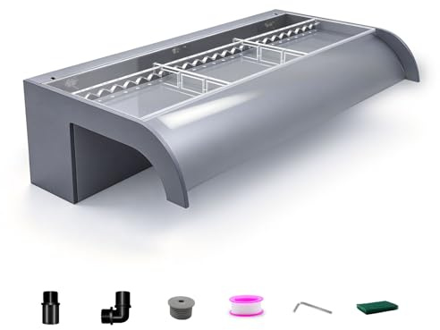 Fontana per piscina con copertura, troppopieno a cascata per laghetti coetanei – 60 cm in acrilico trasparente per piscine, laghetti da giardino, terrazze e come decorazione per aree benessere