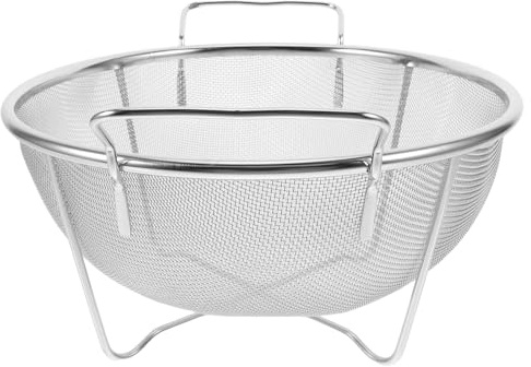 TOVINANNA Colador de Malla Fina de Acero Inoxidable Pequeño con Doble Asa Reforzada, Filtro para Fregadero, Colador Portátil de Cocina Adecuado para Lavar Frutas y Verduras