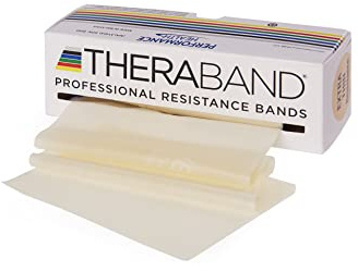 TheraBand 5,50m im Vorratsrolle | Fitnessband | Gymnastikband | Stretchband für Ganzkörpertraining | Widerstandsband | Terrabänder Therapie, Reha |100% Naturlatex Beige