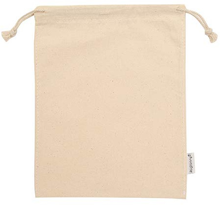 Augbunny 100% Cotton 8- by 10-Inch Muslin Bags with Drawstring, For Bulk Food Storage 12-Pack