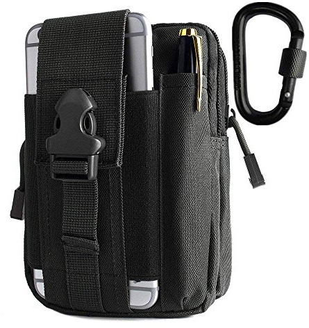 BeGrit Belt Pouch Universal Multipurpose Capacity Oversize EDC Bag Tactical Pouches Smartphone Holster Security Pack Carry Accessory Kit Loops Waist Bag Gadget Money Pocket Black