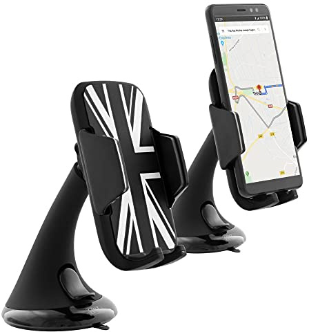 T'nB - Support Téléphone Voiture Ventouse, Rotation 360° | Compatible avec Tous les Smartphones jusqu'à 6 Pouces, Ventouse Stable, Samsung, Huawei, Xiaomi et Apple, Modèle UK