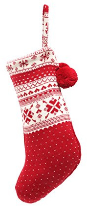 Casalanas - Kerstmis, Nikolausstrumpf, Weihnachtsstrumpf, Nikolausstiefel, Beutel zum selbst Befüllen, 100% Baumwolle, 46x26 cm