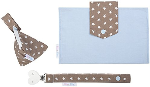 filia & filius® Windeltasche Set - 3-teilig mit Schnullertasche & Schnullerband | Baby Wickeltasche für unterwegs | Waschbar & Strapazierfähig | 100% Baumwolle