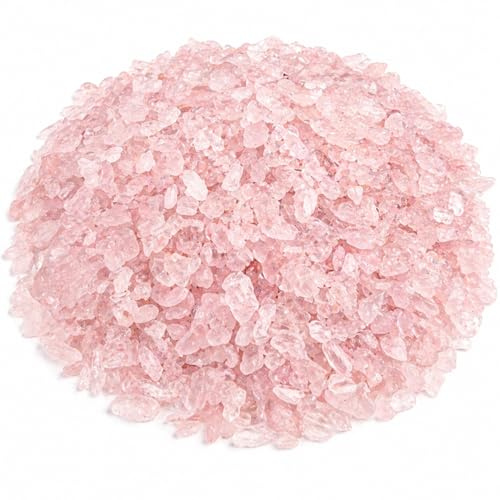 Perlin Rosenquarz Edelstein Chips 3–8 mm 1000 Stück Rosa Quarz Trommelstein Mini Natursteine Nugget-Form für Schmuckherstellung DIY Basteln Dekoration
