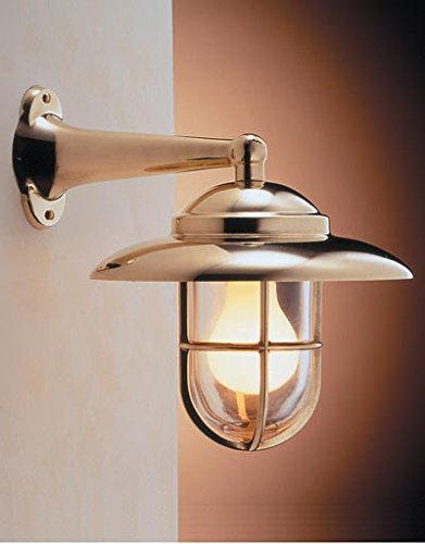 Messing Wandleuchte IP43 Maritim elegant ROSARIO Außenlampe Antik Hof Garten Haustür Terrasse