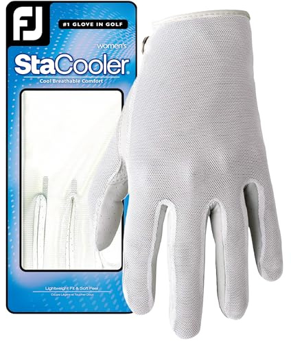 FootJoy Women's StaCooler Fashion Golf Gloves, Small, Worn on Left Hand, White