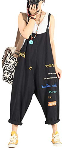 Bigassets Kvinnors jeans overaller ärmlösa jumpsuits stil 2 svart, Stil 2 svart, One size