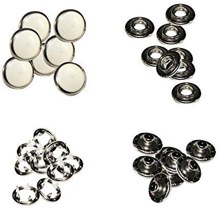 Trimming Shop 9,5 mm Perlweiße Druckknöpfe für Bastelarbeiten, Näh-Lätzchen, individuelle Kleidung, Baby-Strampler, 50 Stück
