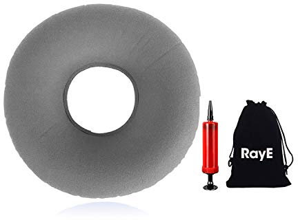 Sitzkissen Orthopädische Ringkissen Aufblasbares Hämorrhoiden Behandlung Bettwunden Schwangerschaft Steißbein Schmerzen - Grau