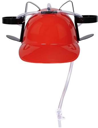 P'TIT CLOWN - 31081 - Casque Anti-Soif - Parfait pour les Célébrations Sportives et Événements Festifs, Enterrements de Vie de Garçon - PVC - Rouge