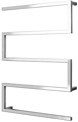 Portasciugamani Elettrico, Radiatore Scaldasalviette Elettrico in Acciaio Inossidabile 304, Termoarredo da Bagno A Parete da 65 W con 5 Barre, Finitura A Specchio, 900X650x120 Mm,Plug in
