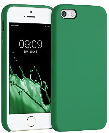 kwmobile Housse Compatible avec Apple iPhone SE (1.Gen 2016) / iPhone 5 / iPhone 5S Coque - Housse de téléphone Protection Souple en TPU Silicone - Vert Vif