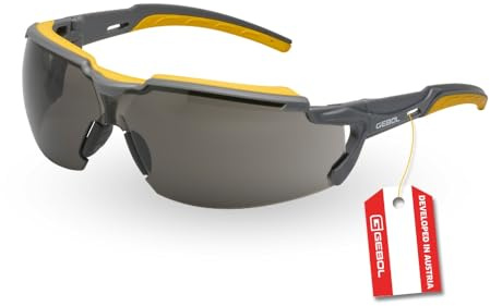 Gebol Schutzbrille Ultralight Klar, Gelb oder Getönt | sportliches Design, Sweat Bar schützt vor Schweiß u. Staub | für Damen und Herren | Größe universal | schwarz, gelb | 1 Stück