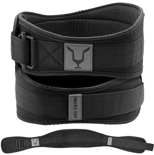JAG - Cintura per sollevamento pesi da uomo e donna, autobloccante, include cinghie per sollevamento pesi e imbottitura in neoprene, cintura da palestra per allenamento, powerlifting e squat da stacco