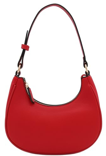 FashionPuzzle, Borsa a tracolla piccola a mezzaluna, rosso/rosso., Taglia unica