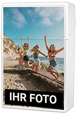 PrintPlanet® - Personalisierte Zigarettenbox mit eigenem Foto - Farbe Weiß