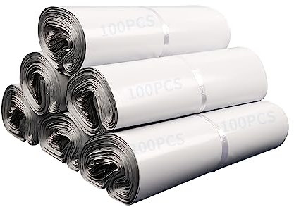 100 Stück Versandbeutel Plastik, Versandtaschen Warensendung Verpackungstüten, Versandtasche für Kleidung und Textilien, Versandtaschen 250 x 350mm, Bags