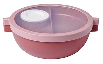 Mepal - Meal Prep Boxen Vita - Bento Schüssel - Brotdose mit Fächern - Extra Fach mit Deckel, Dressing-Deckel & Tablett - Bentobox - 1500 ml - Vivid mauve