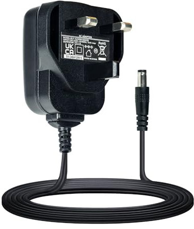 SHAEVLE Guitar Pedal Adapter Power Supply AC/DC 9V 1A Center Negative PSU One Spot Charging Adapter Wall Charger Plug Stompbox and Keyboard, Black 4.92 Feet