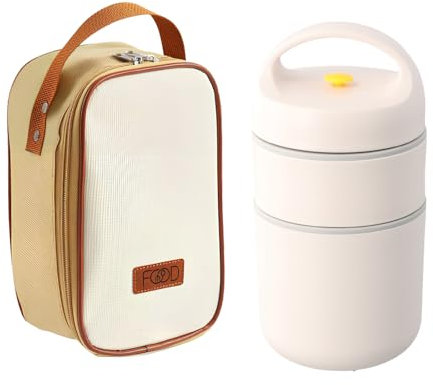 YILANJIN Bento Lunch Box for Kids, 2 Layer Stainless Steel Insulation Thermo Thermal Lunch Box, Portable Thermal Bento Food Container, Leak-proof Food Container Hot for Office Work Home Picnic