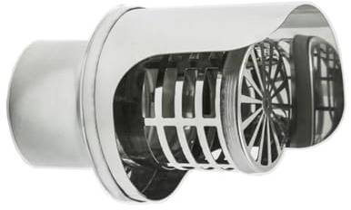ALLINOX Terminale Scarico Fumi Pellet Orizzontale Acciaio INOX AISI 304 Per Canna Fumaria Protezione A Becco Con Griglia (DN 100)