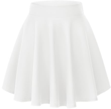 Grundläggande utsvängd stretchig kjol för kvinnor, skate-minikjolar, elegant midikjol