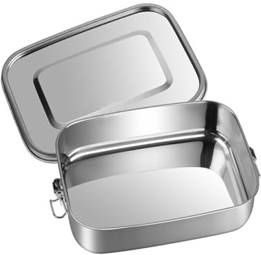 WEIWUXIAN Fiambrera Acero Inoxidable, 850ml Caja Almuerzo Bento, Fiambrera Prueba Fugas, Contenedores Alimentos Con Anillo Sellado, para Lavavajillas para Niños y Adultos