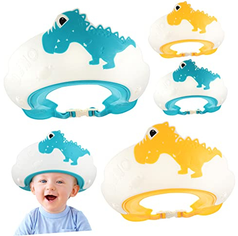 Holibanna 4stücke Duschhaube mit Dinosaurier-design Shampoo-haube für Junge Mädchen Verstellbare Haarwaschmütze Hautfreundlich und Sicher