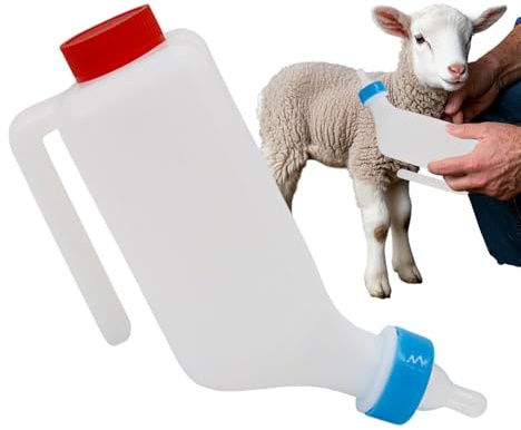 Biberons pour chèvre – 800 ml – Mangeoire d'agneau | Fournitures d'élevage d'animaux avec échelle pour chèvre, mouton, chiot et petits animaux