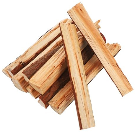 Vaguelly Troncos De Madera Decorativos para Chimenea Interior, 10 Piezas De Leña Natural Partida, Ambiente Rústico, Decoración para Hogar y Fiestas Hoguera