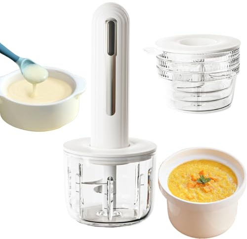 Bianco Crusher Da Cucina - Cibo Grinder | Elettrico | Istruzione | Elettrico Compatto Per La Preparazione Di Pasti, Verdure, Frutta E Alimenti Per Bambini