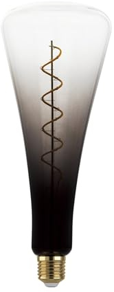 EGLO XXL E27 Lampe dimmbar, Spiral LED Retro Glühbirne Big Size | extra-großes Vintage Deko Leuchtmittel in Grau und Schwarz, 4 Watt, 120 Lumen, warmweiß, 1800 K, L 28 cm
