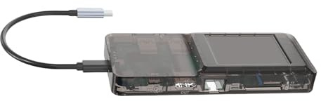 Smartests - Base USB C 8 en 1 con personalización de pantalla LCD, puerto HDTV 4K 100 WPD, carga Gigabit Ethernet, USB 3.0, estación de acoplamiento para portátil