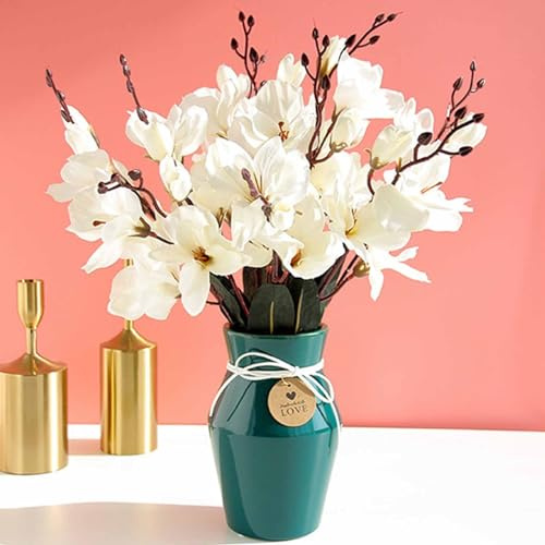 Peony Silk Flowers 5 Forks 20 Simulation Flower Bouquet Magnolia Home Decoration Flower Photography Props Wedding 2 Bundles