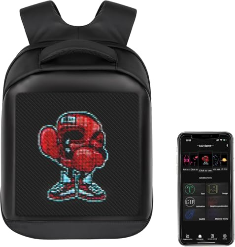 arimepi LED otorradrucksack，led rucksäcke，rogrammierbarer Rucksack mit Display，odischer multifunktionaler Rucksack，eeignet als Festgeschenk (Einen skateboard.)