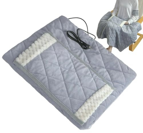 Yiohejy Couverture Chauffante Électrique - Plaid Chauffant Confortable 70 x 100 cm - Couverture de Genou pour Chaise de Bureau Hiver - pour Bureau, Maison, Intérieur, Lit, Hiver, Sommeil, Voyage,