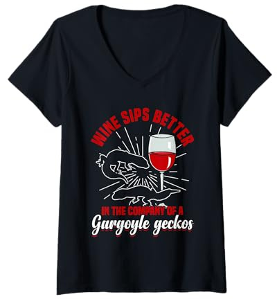 Womens Gargoyle Gecko Reptile Lover | Funny Lizard Pet Owner V-Neck T-Shirt