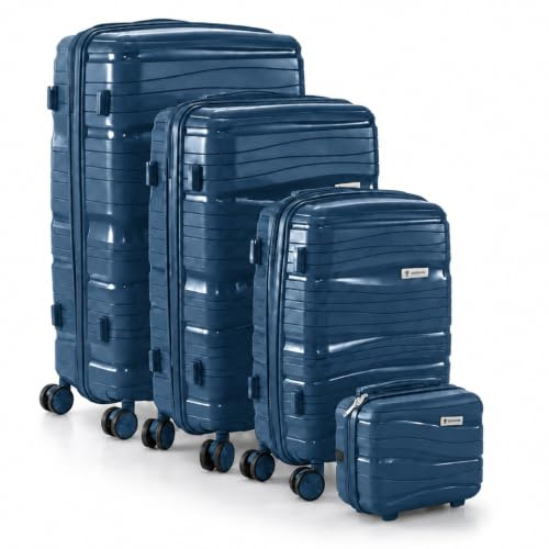 Berwin Reisekoffer aus Polypropylen (PP) Hartschalenkoffer Trolley Koffer Suitcase Luggage Modell Torna Ocean Petrol 4er Set mit Rollen
