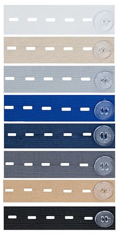 8 PZ Estensori Elastico In Vita Elastici, Pantaloni Regolabili Prolunga Della Cintura Pulsante Pantaloni Gravidanza Elastica Regolabile Per Jeans Accessorio Confortevole Gonne Uomo E Donna