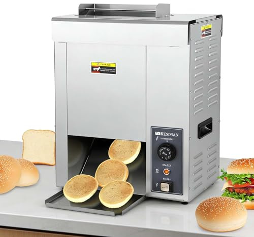 Machine à Hamburgers entièrement Automatique de qualité Professionnelle, Grille-Pain électrique à convoyeur, température réglable de 50 à 300 °C, épaisseur réglable, pour Fast-Foods