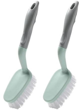 TIDTALEO Spazzolone per Pulizia Pavimenti e Vasca da Bagno Manico in Pp Verde, Set 2 Pezzi, Potente e Resistente, per Bagno e Doccia