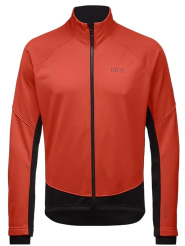 GORE WEAR Termisk cykeljacka för män, C3, GORE-TEX INFINIUM, S, Rödorange/Svart