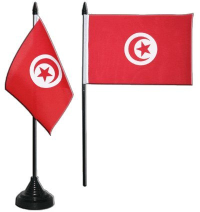 Digni® Drapeau de Table Tunisie, Mini Drapeau - 10 x 15 cm