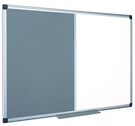 Bi-Office Maya Tableau magnétique combiné feutre x 1000 et 1500 mm gris