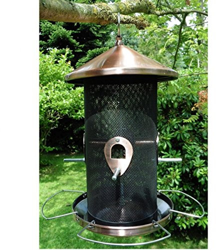 Vogelfutterstation Ø17x30cm Metall Kupfer Futterstation Vogelfutterspender