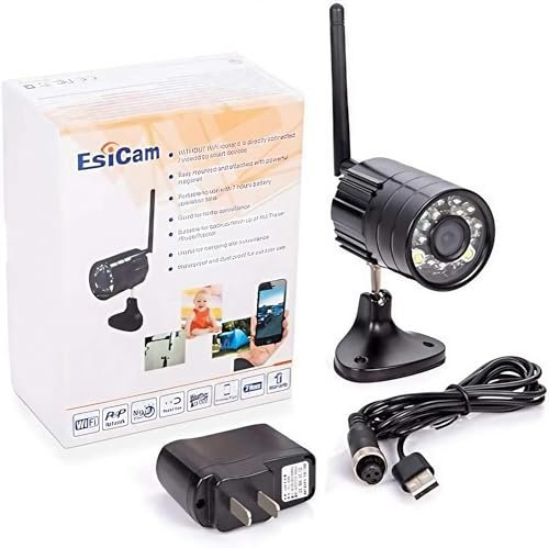 EsiCam Wireless Reverse Camera with battery for Phone Backup Cam for Caravan Trailer RV Truck Rear View Parking Reversing Home Security Baby Monitor HD 720 Built In Wifi and Flash Creative All In One Versatile Camera -EH05