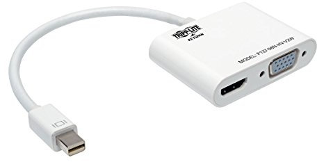 Tripp Lite Keyspan Mini DisplayPort to VGA/HDMI Cable Adapter, All-in-One, MDP 1.2, MDP to VGA/HDMI, 4K x 2K HDMI (P137-06N-HV-V2W)