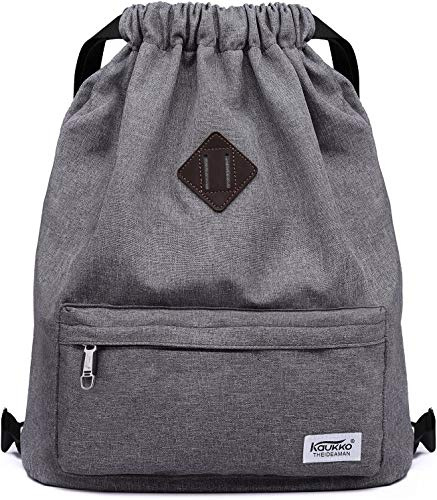 KAUKKO Kordelzug Turnbeutel mit Innentasche Sack Schultasche Sportrucksack Gym Bag
