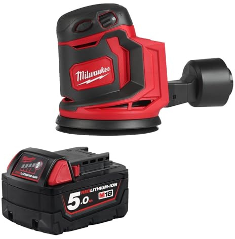 M18 BOS125-502B Random Orbital Sander 18V 2 x 18 5.0Ah Li-ion
